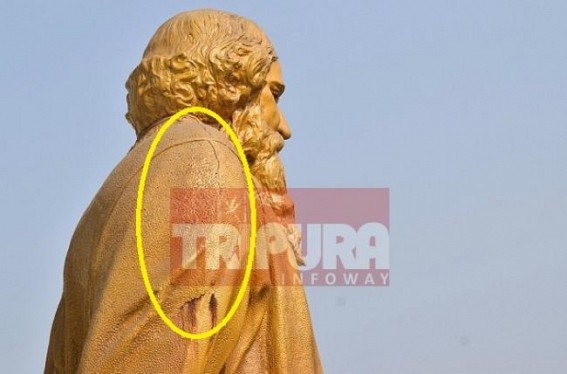 Cracks develop on Rabindranath Tagore's expensive idol on 9th months of inauguration 